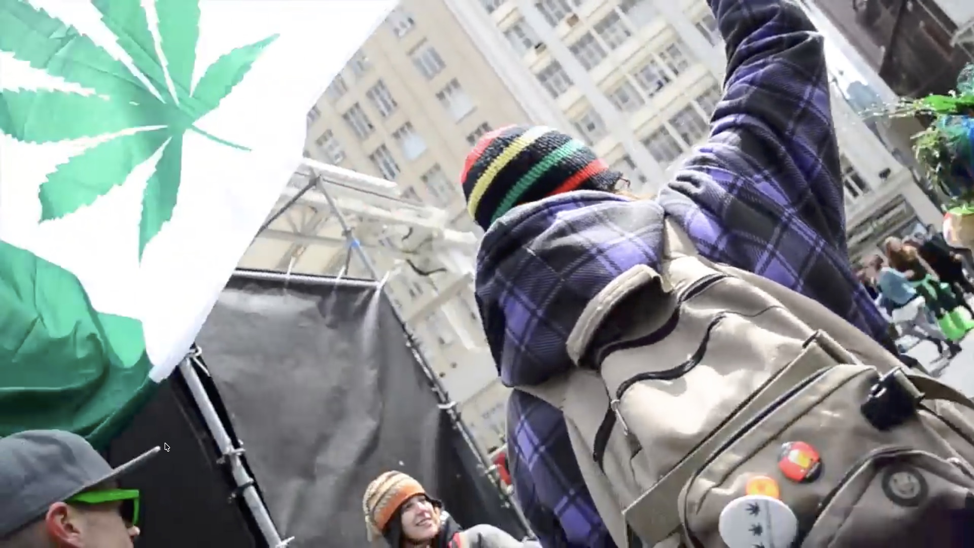 420 Rally Yonge Dundas Square 2014 Green Pot Canadian Flag