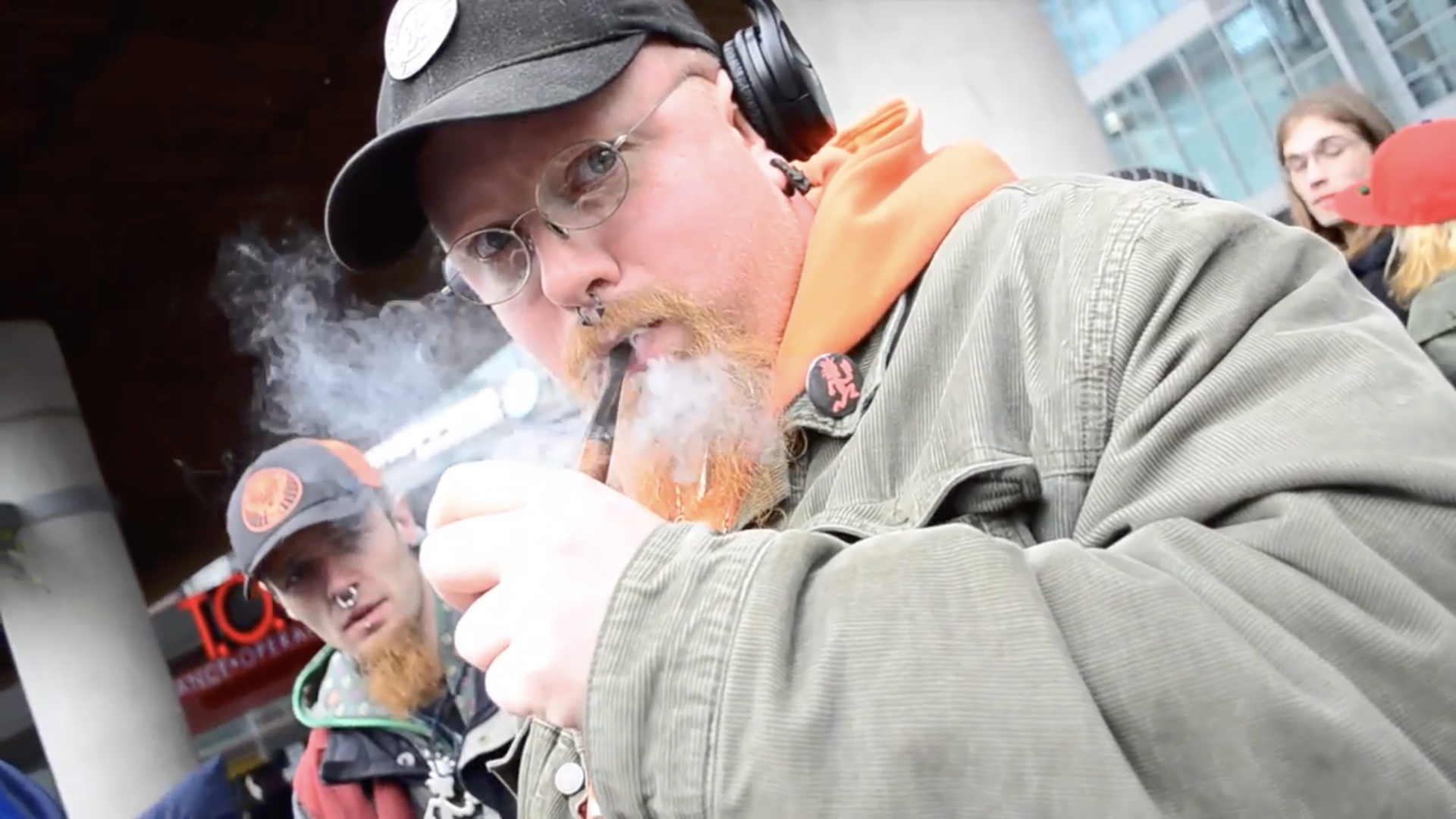 Smoking Pipe At 420 Rally Yonge Dundas Square 2014