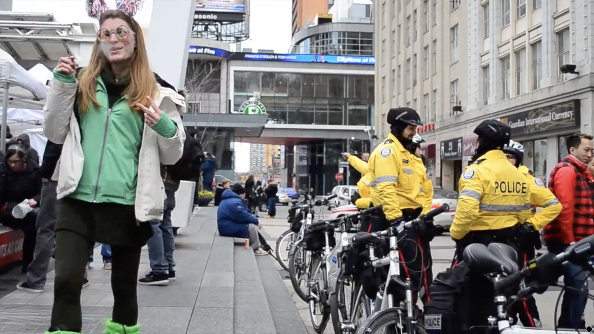 Smoking Pot With Cops At 420 Rally Yonge Dundas Square 2014