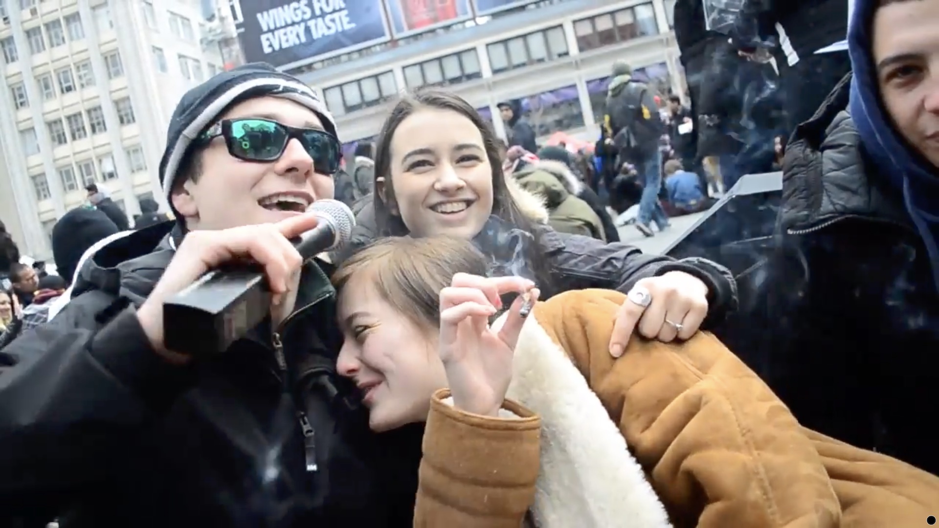 Laughing Threesome Interview 420 Rally Yonge Dundas Square 2013 