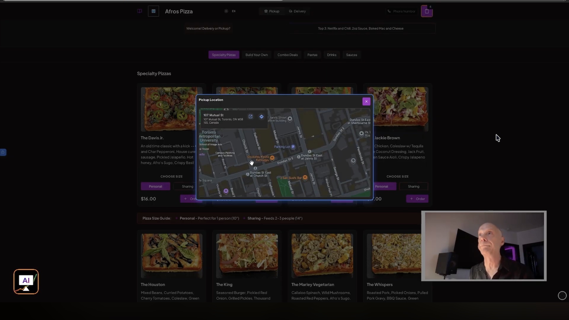 4BizPOS Storefront Welcome Page With Map And Hours Of Business