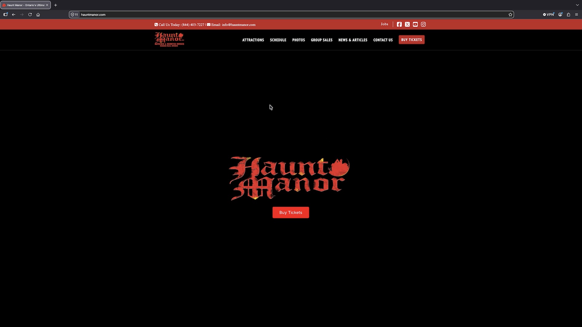Haunt Manor Attraction Niagara Falls Website