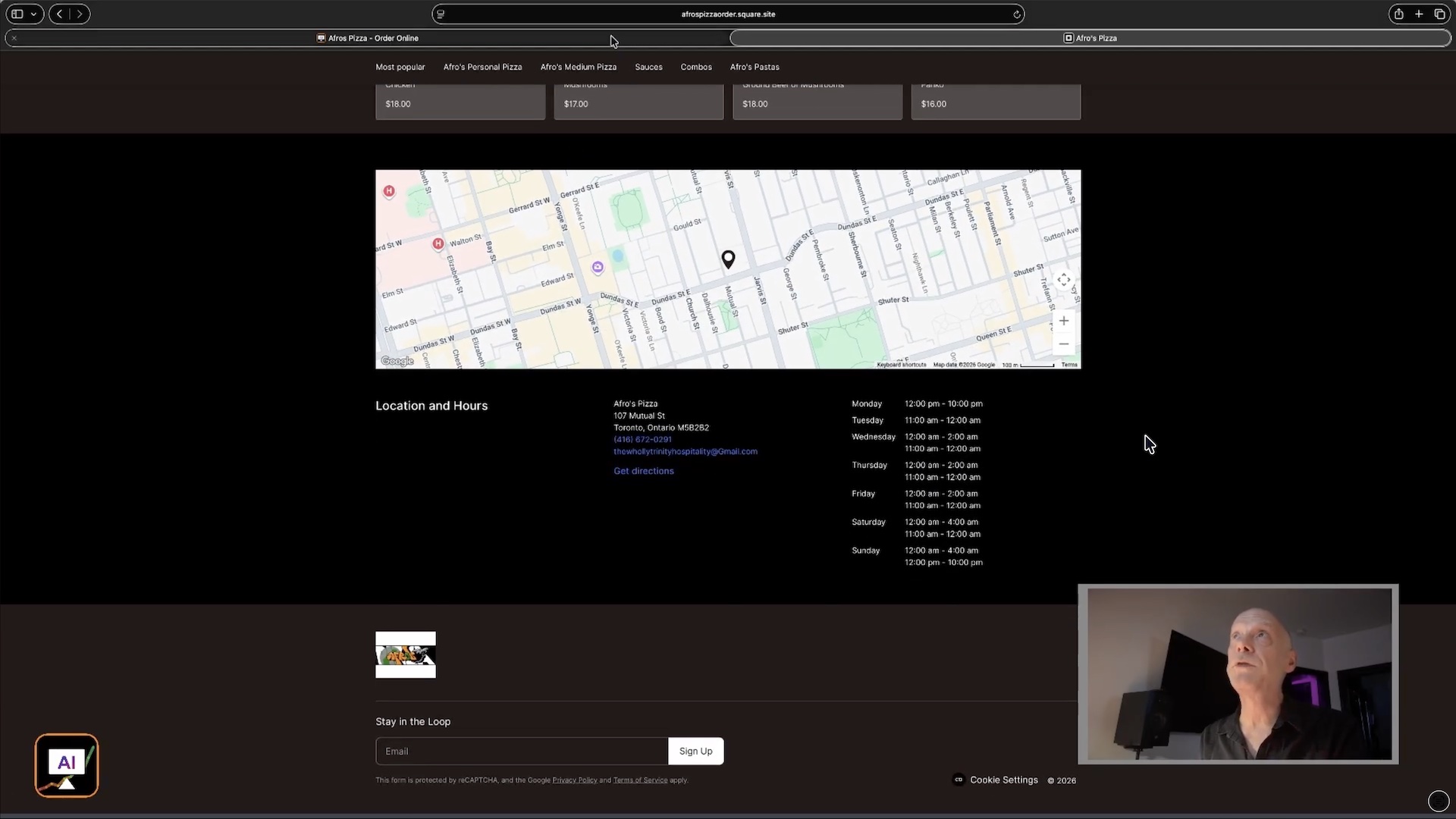 Square Storefront Map And Hours Of Business